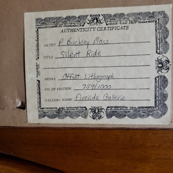 "Silent Ride" by P. Buckley Moss - Picture 9 of 11